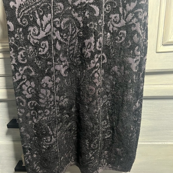 Free People Black Grey Starstruck Jacquard Embroidered Beaded Sweater Dress - Picture 6 of 12